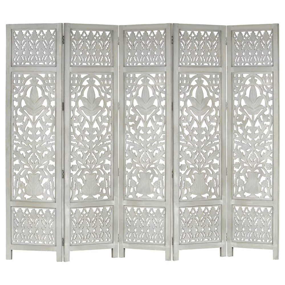 vidaXL Solid Mango Wood Hand Carved Room Divider Screen Multi Sizes/Colors