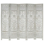 vidaXL Solid Mango Wood Hand Carved Room Divider Screen Multi Sizes/Colors