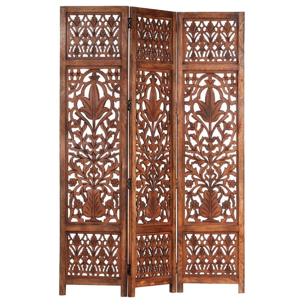 vidaXL Solid Mango Wood Hand Carved Room Divider Screen Multi Sizes/Colors