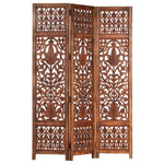 vidaXL Solid Mango Wood Hand Carved Room Divider Screen Multi Sizes/Colors