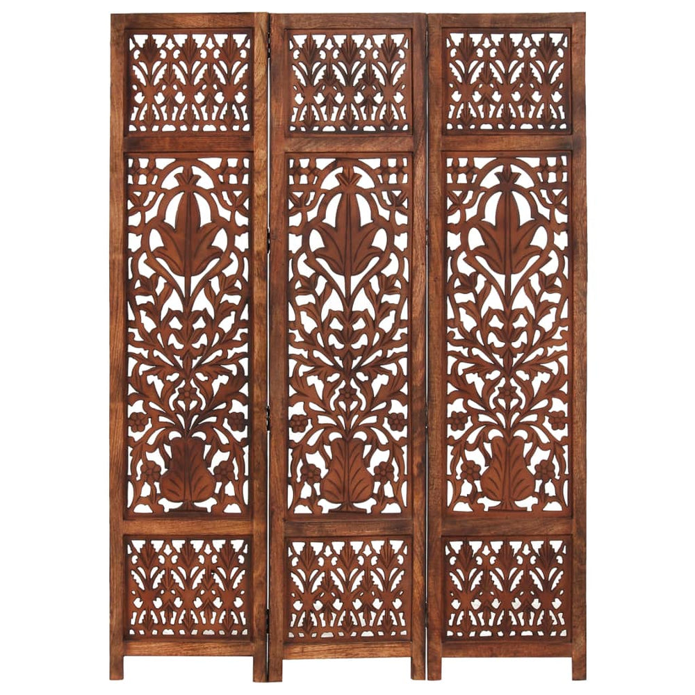 vidaXL Solid Mango Wood Hand Carved Room Divider Screen Multi Sizes/Colors