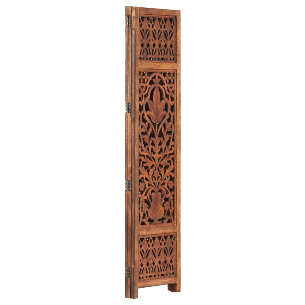 vidaXL Solid Mango Wood Hand Carved Room Divider Screen Multi Sizes/Colors