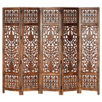 vidaXL Solid Mango Wood Hand Carved Room Divider Screen Multi Sizes/Colors