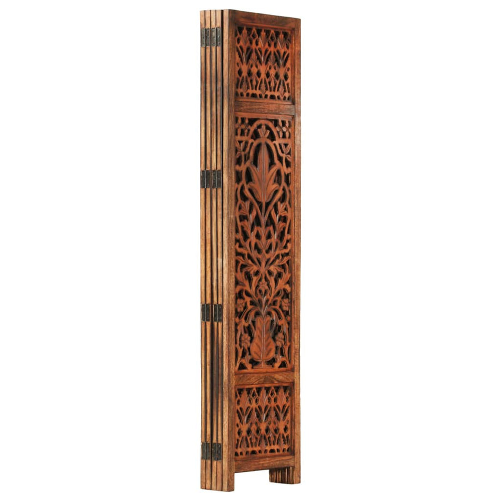 vidaXL Solid Mango Wood Hand Carved Room Divider Screen Multi Sizes/Colors