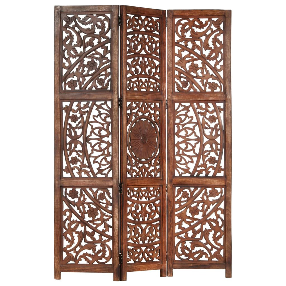 vidaXL Solid Mango Wood Hand Carved Room Divider Screen Multi Sizes/Colors