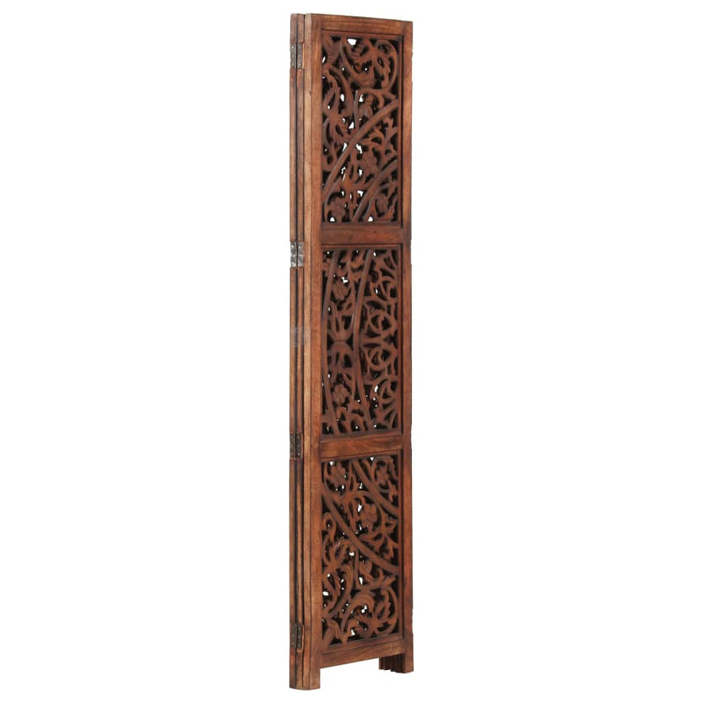 vidaXL Solid Mango Wood Hand Carved Room Divider Screen Multi Sizes/Colors