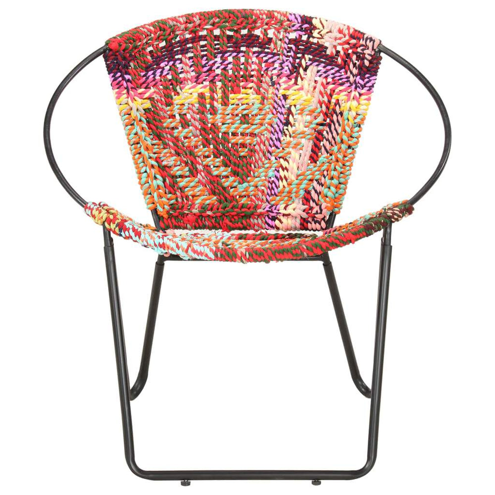 Circle Chair Multicolors Chindi Fabric.