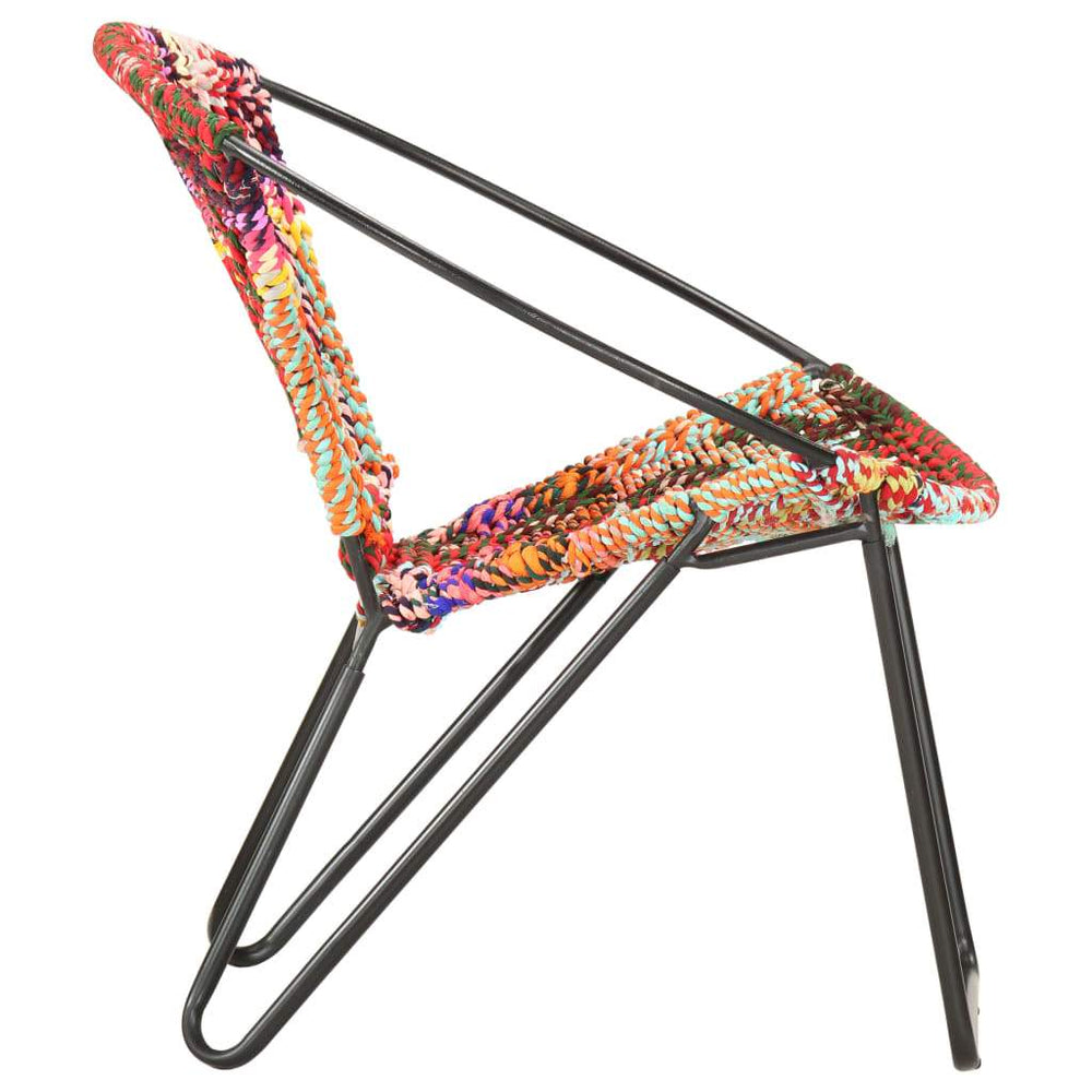 Circle Chair Multicolors Chindi Fabric.