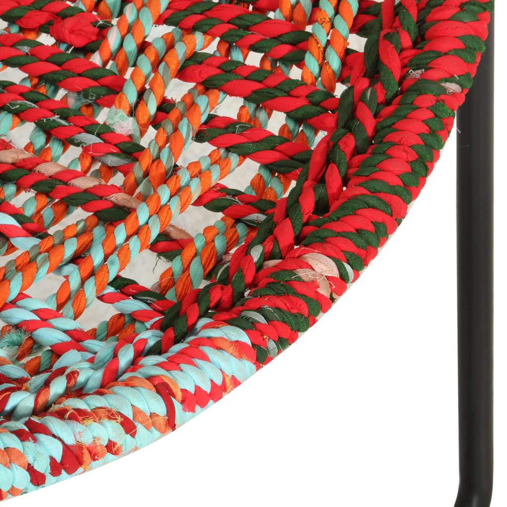 Circle Chair Multicolors Chindi Fabric.