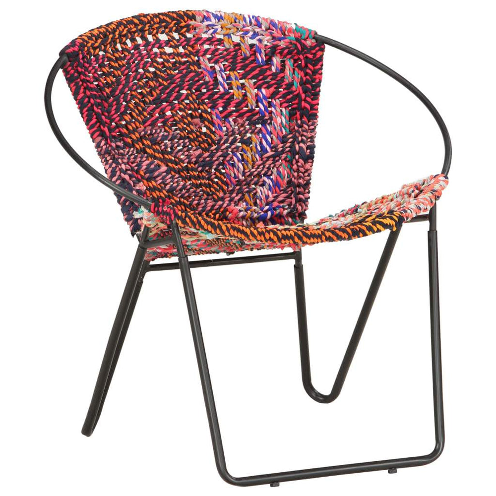 Circle Chair Multicolors Chindi Fabric.