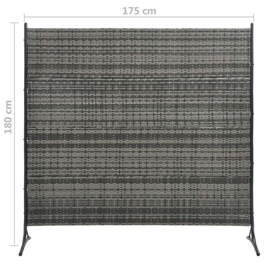 vidaXL Room Divider Poly Rattan Anthracite 68.9"x70.9"