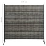 vidaXL Room Divider Poly Rattan Anthracite 68.9"x70.9"
