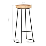 Bar Stools 2 pcs Solid Acacia Wood.