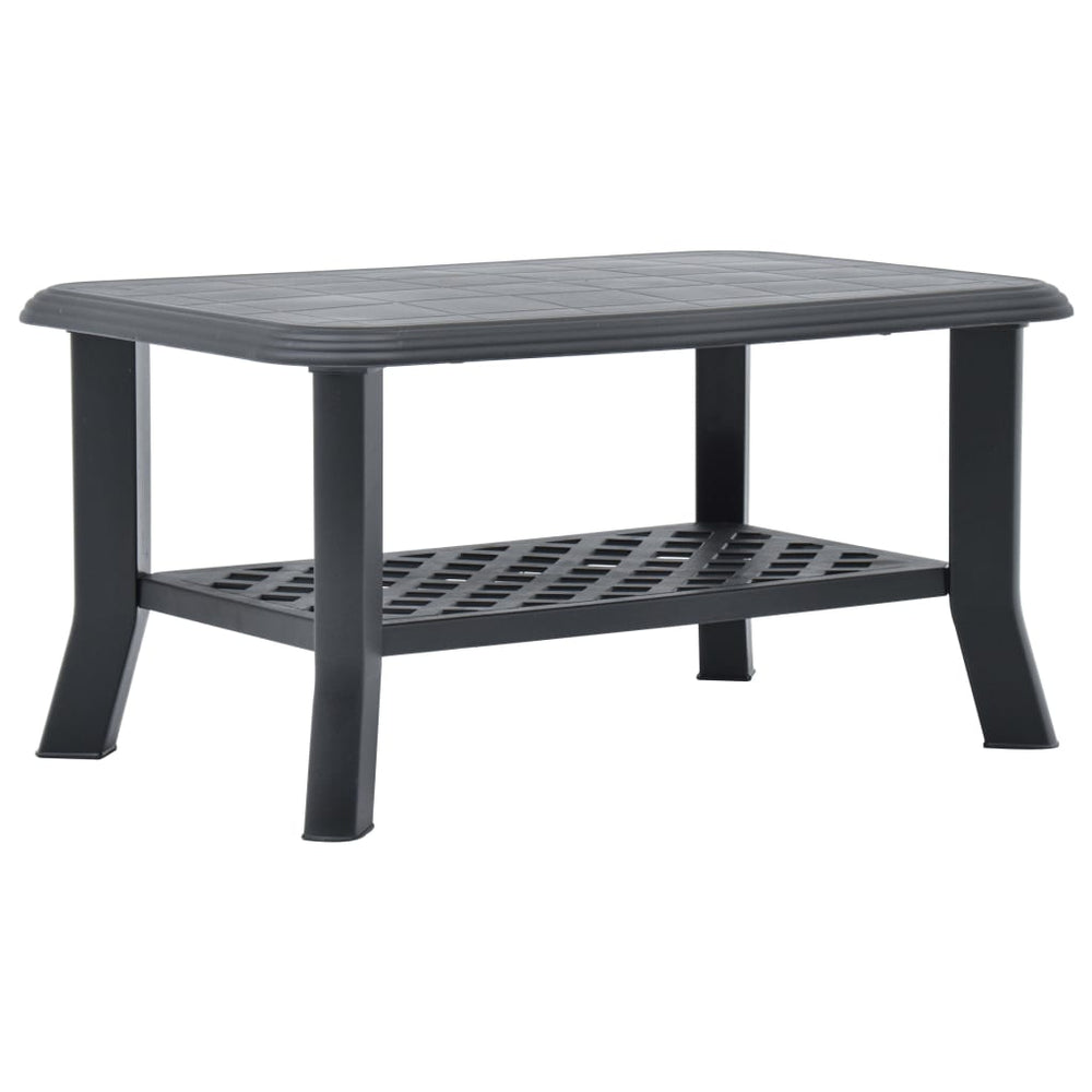 vidaXL Coffee Table Plastic Couch Accent Side Table White/Green/Anthracite