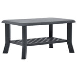 vidaXL Coffee Table Plastic Couch Accent Side Table White/Green/Anthracite