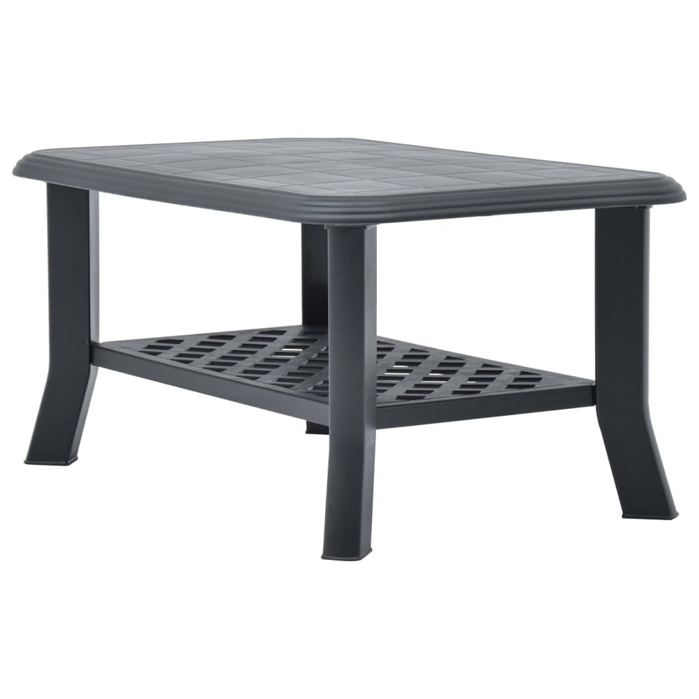 vidaXL Coffee Table Plastic Couch Accent Side Table White/Green/Anthracite