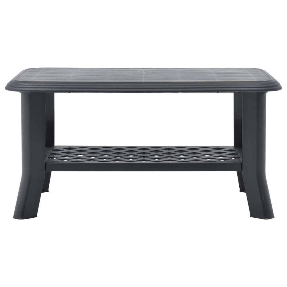 vidaXL Coffee Table Plastic Couch Accent Side Table White/Green/Anthracite