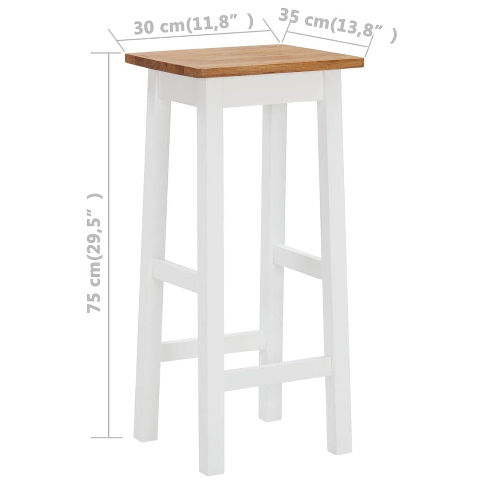 Bar Stools 2 pcs Solid Oak Wood.