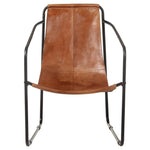 Relaxing Armchair Real Leather Lounge Seating Living Room Brown/Black.