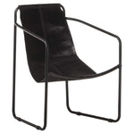 Relaxing Armchair Real Leather Lounge Seating Living Room Brown/Black.