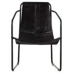 Relaxing Armchair Real Leather Lounge Seating Living Room Brown/Black.