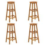 2/4/6x Solid Acacia Wood Bar Stool Outdoor Garden Bistro Chairs Stools