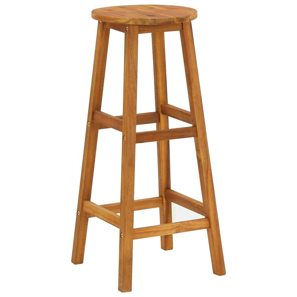 2/4/6x Solid Acacia Wood Bar Stool Outdoor Garden Bistro Chairs Stools.