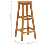 2/4/6x Solid Acacia Wood Bar Stool Outdoor Garden Bistro Chairs Stools.