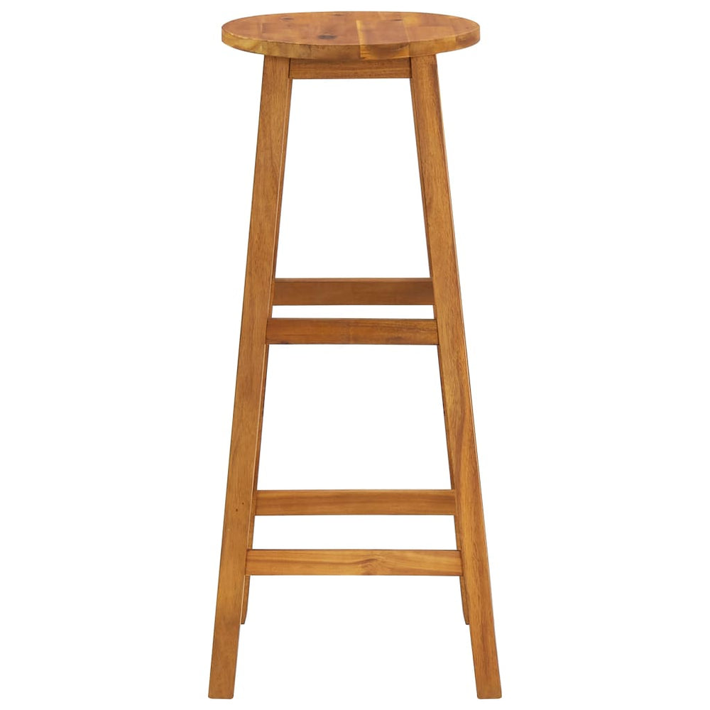 2/4/6x Solid Acacia Wood Bar Stool Outdoor Garden Bistro Chairs Stools.