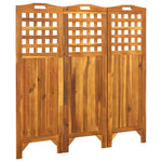 vidaXL Solid Acacia Wood 4-Panel Room Divider Panel Privacy Screen Multi Sizes