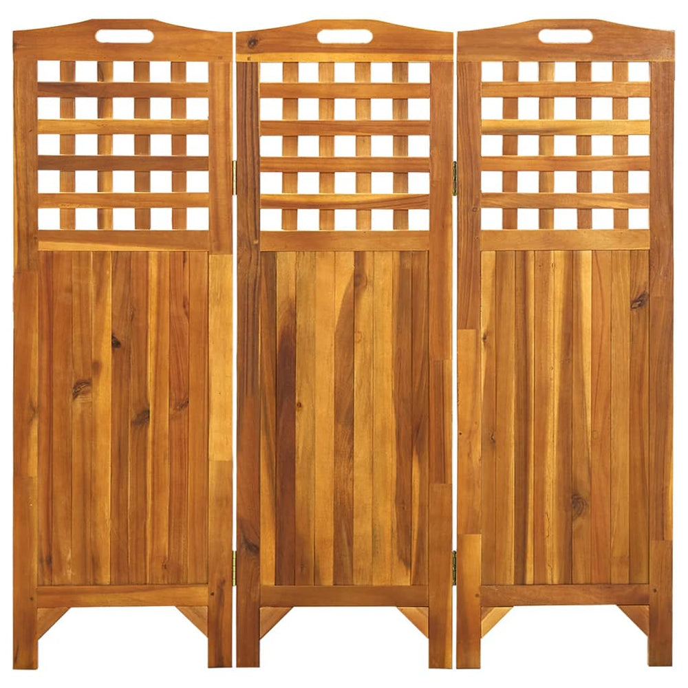 vidaXL Solid Acacia Wood 4-Panel Room Divider Panel Privacy Screen Multi Sizes
