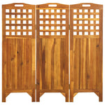 vidaXL Solid Acacia Wood 4-Panel Room Divider Panel Privacy Screen Multi Sizes