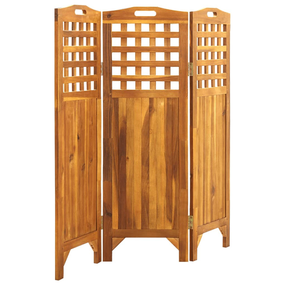vidaXL Solid Acacia Wood 4-Panel Room Divider Panel Privacy Screen Multi Sizes