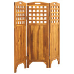 vidaXL Solid Acacia Wood 4-Panel Room Divider Panel Privacy Screen Multi Sizes