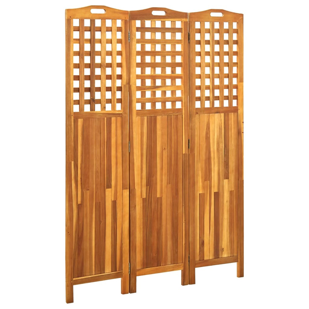 vidaXL Solid Acacia Wood 4-Panel Room Divider Panel Privacy Screen Multi Sizes