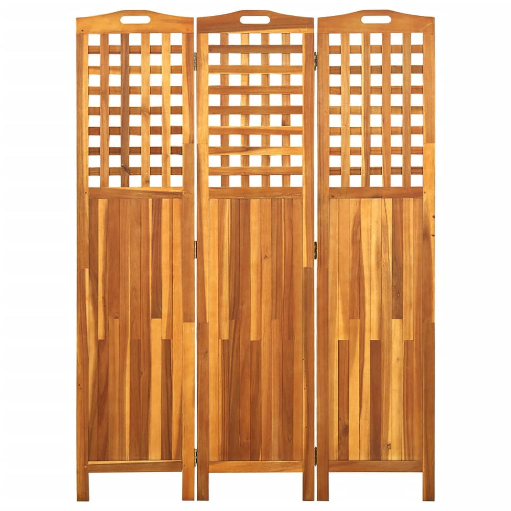vidaXL Solid Acacia Wood 4-Panel Room Divider Panel Privacy Screen Multi Sizes