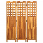 vidaXL Solid Acacia Wood 4-Panel Room Divider Panel Privacy Screen Multi Sizes