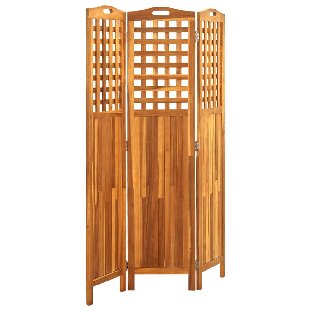 vidaXL Solid Acacia Wood 4-Panel Room Divider Panel Privacy Screen Multi Sizes
