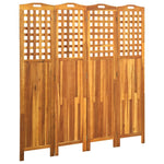 vidaXL Solid Acacia Wood 4-Panel Room Divider Panel Privacy Screen Multi Sizes