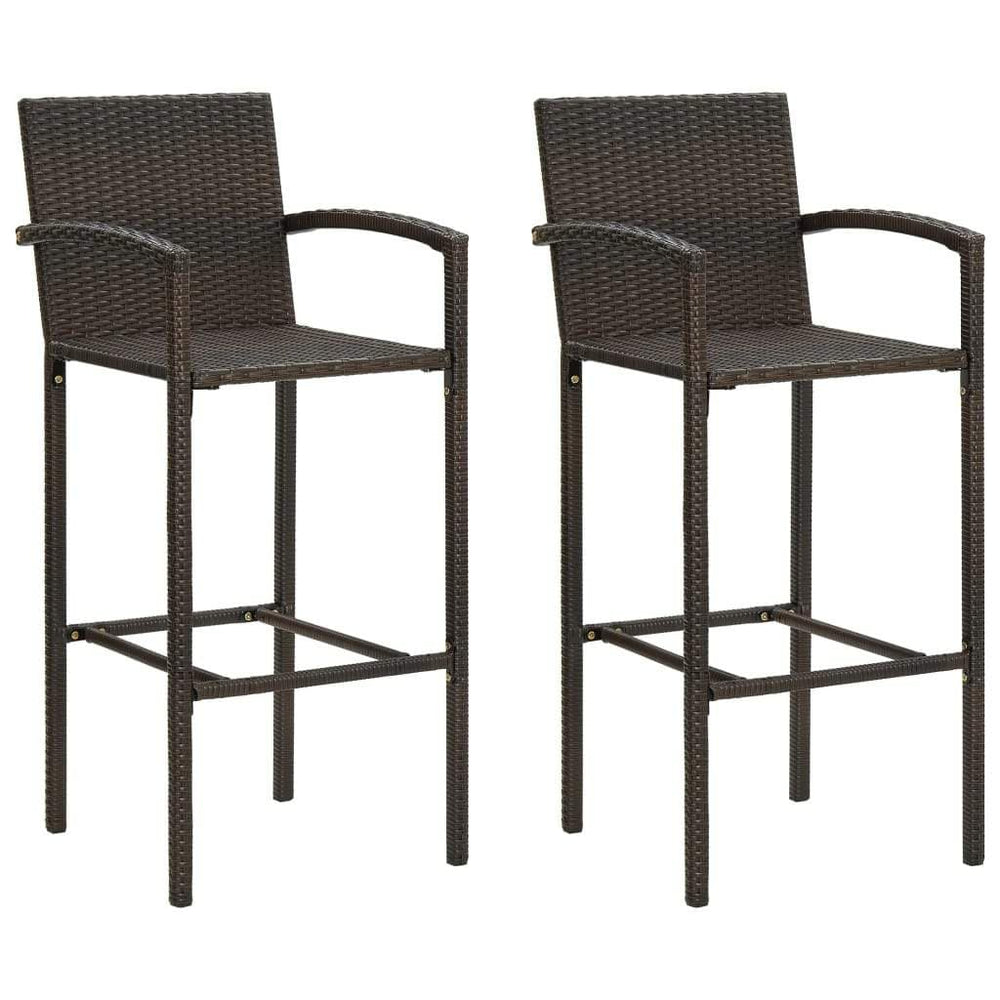 2/4x Bar Stool Poly Rattan Lounge Seating Counter Chairs Multi Colors