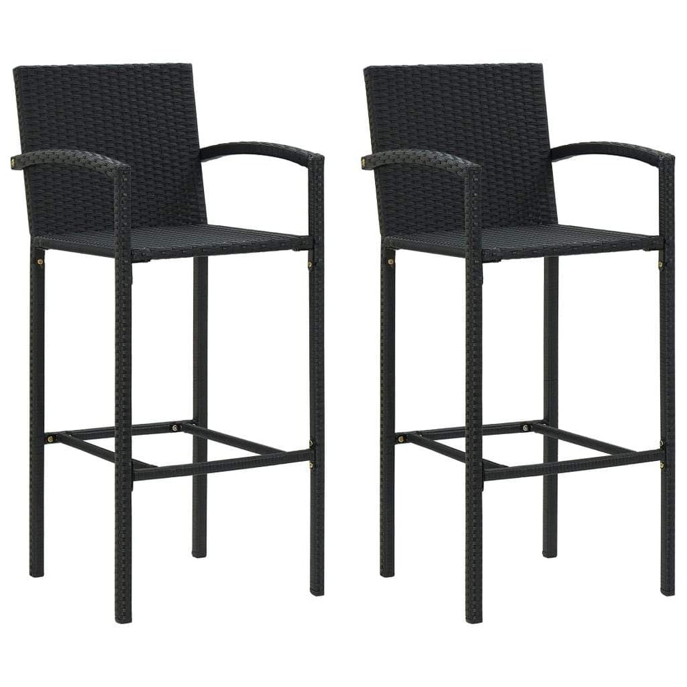 2/4x Bar Stool Poly Rattan Lounge Seating Counter Chairs Multi Colors.