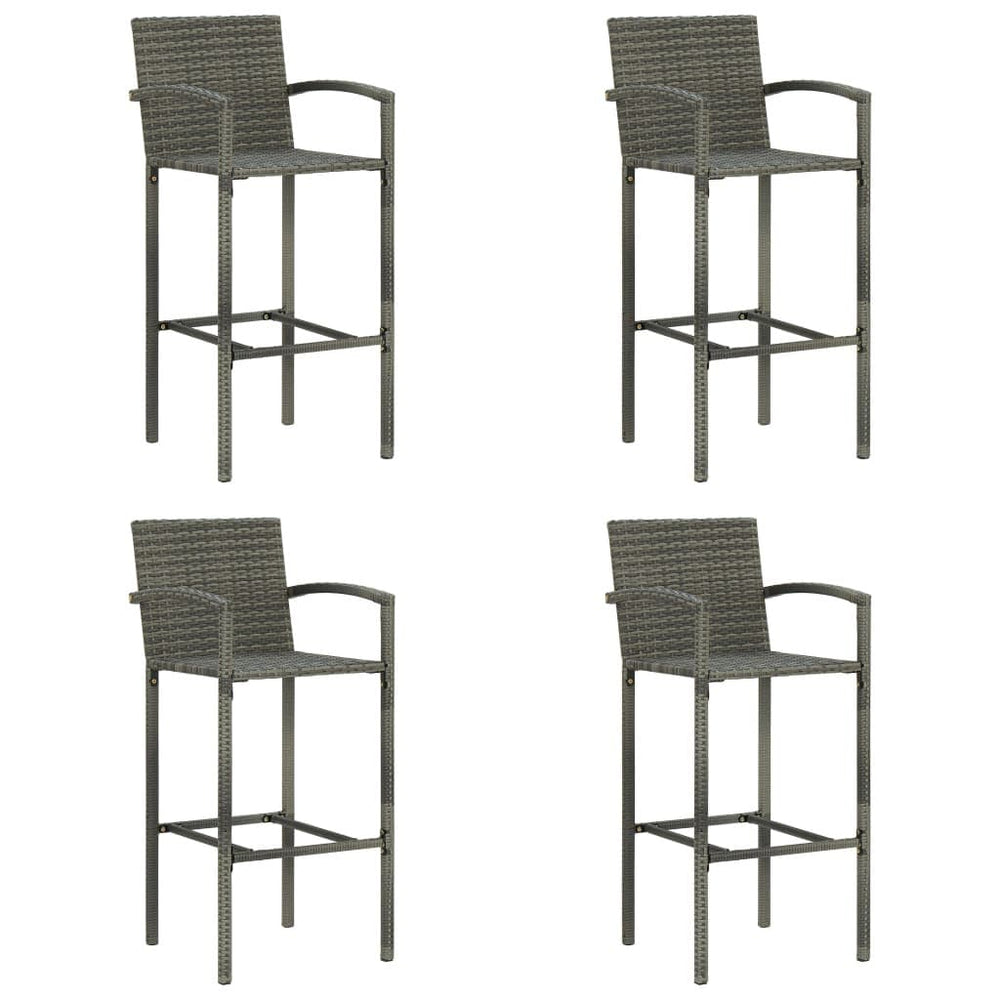 2/4x Bar Stool Poly Rattan Lounge Seating Counter Chairs Multi Colors.