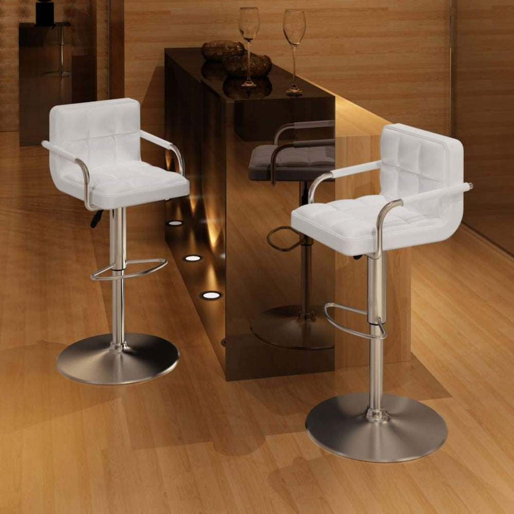 2x Bar Stool Faux Leather Kitchen Dining Room Seating Multi Colors