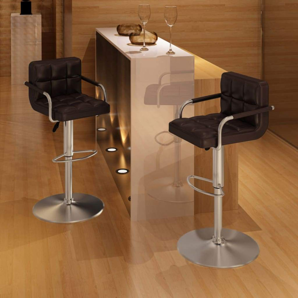 2x Bar Stool Faux Leather Kitchen Dining Room Seating Multi Colors.