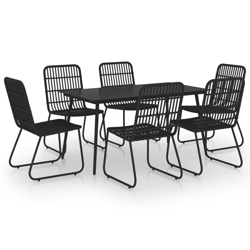 vidaXL 9 Piece Patio Dining Set Poly Rattan and Glass