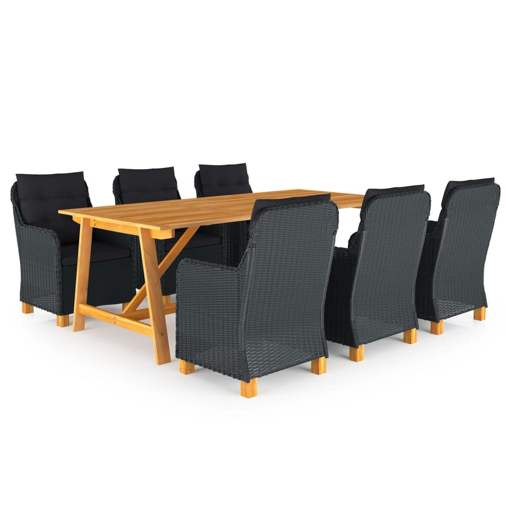 vidaXL 7 Piece Patio Dining Set Dark Gray