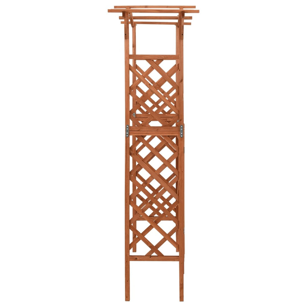 vidaXL Solid Firwood Pergola with Gate Outdoor Garden Arch Gate Brown/Gray