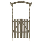 vidaXL Solid Firwood Pergola with Gate Outdoor Garden Arch Gate Brown/Gray