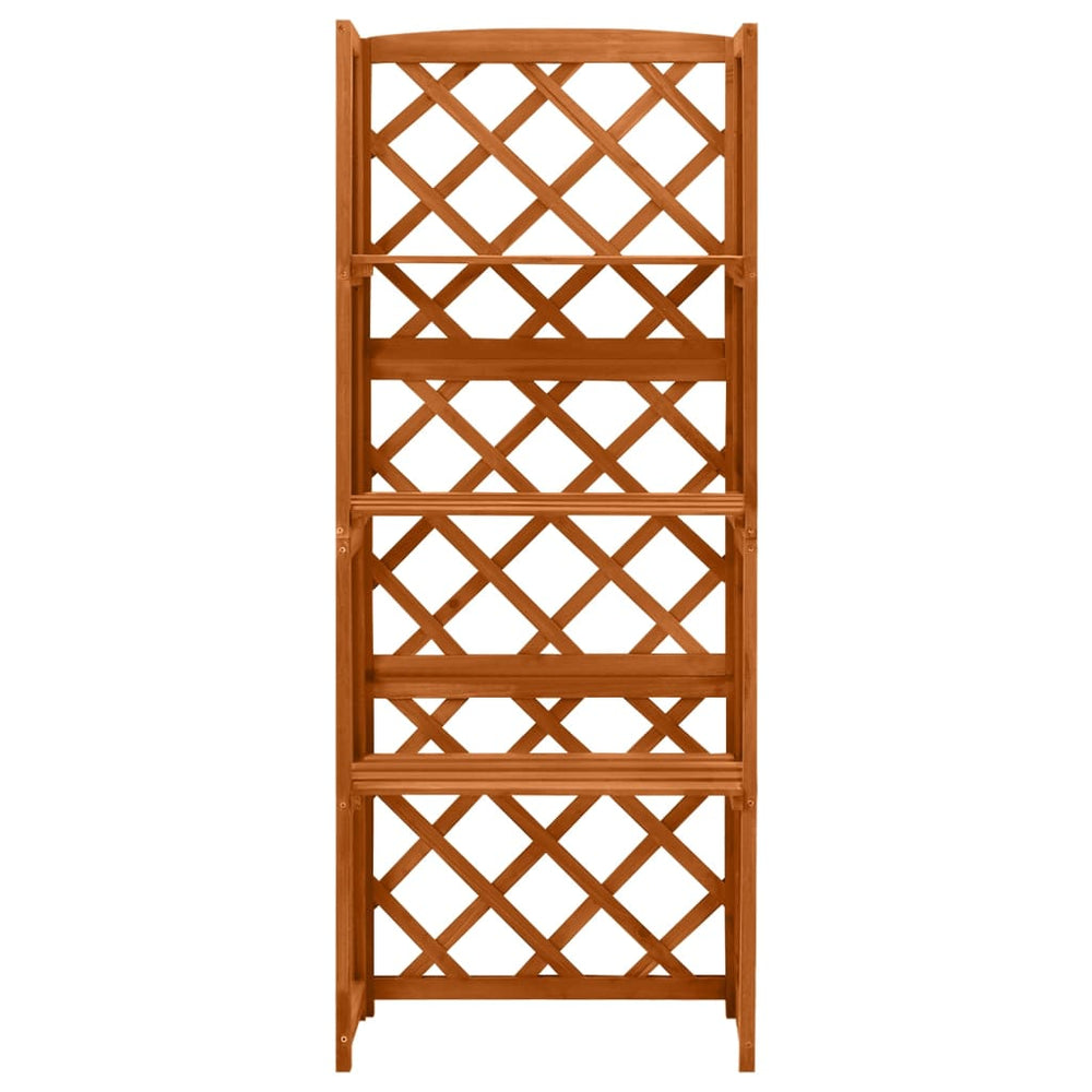 vidaXL Solid Fir Wood Trellis with Shelves Wooden Flower Pot Box Brown/Gray