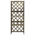 vidaXL Solid Fir Wood Trellis with Shelves Wooden Flower Pot Box Brown/Gray